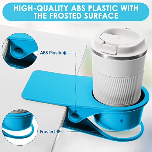Roshtia 4 Pcs Desk Cup Holder Drinking Cup Holder Clip Plastic Colorful Clamp On Cup Holder Desk Bottle Cup Stand For Coffee Beach Glass Water Mug Bottle Home Office Beverage, White Green Blue Yellow #TOP2