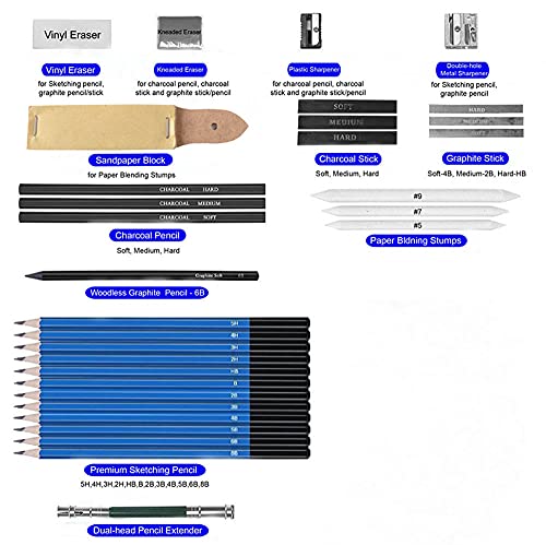 Kjhg 144Pcs Sketching & Drawing Pencils Art Kit,Professional Drawing Art Tool Kit Charcoalgraphitewatercolormetalliccolored Drawing Pencils Set For Artists,Beginners,Adults,Kids,Teens #TOP5