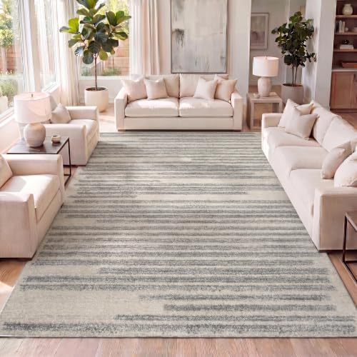 JONATHAN Y Khalil Modern Berber Stripe Cream/Gray Indoor Area Rug...