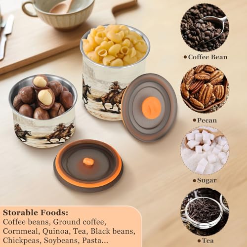 ATTX Lata de Café Acero Inoxidable 900 ml con Tapa Hermética miniatura 5