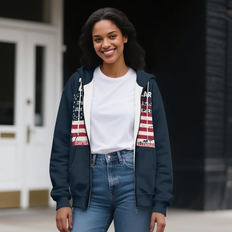 Irisjudy Color Stripes Zip up Hoodies for Women, Monet Art Sport Sweatshirt Women Ladies Hooded Tops for Spring Fall - Image 3