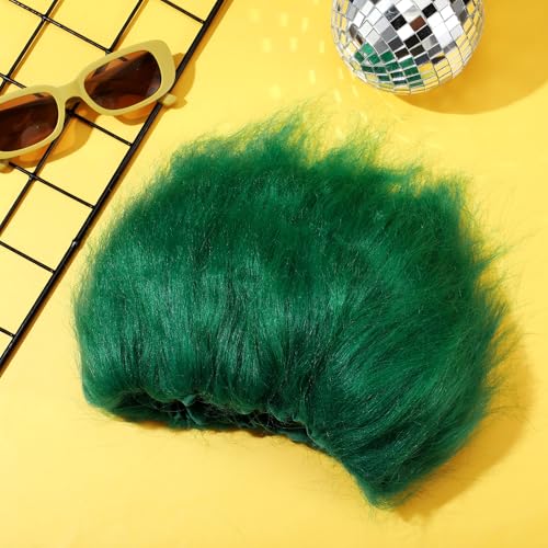 Image of Geyoga 1 Pcs Funny Wig Crazy Hair for Halloween Party,Dark Green