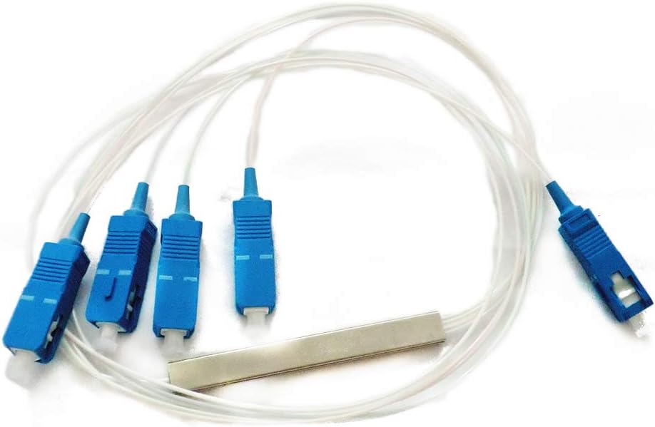 4 Pieces 1 to 4 SC UPC Mini PLC Fiber Optical Splitter FTTH Fiber Splitter SM Single Mode