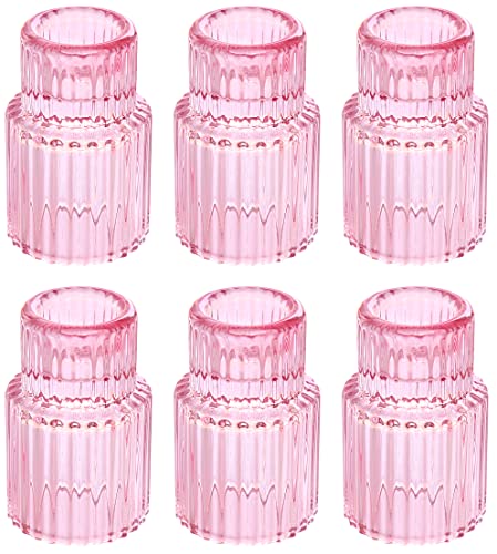 Vixdonos Pink Candle Holders Set Of 6 Glass Tealight Candle Holders For Table Centerpieces And Wedding Decor(S) #TOP12