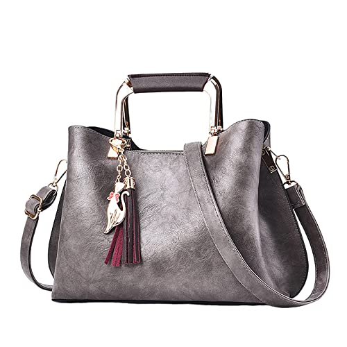 Sac à main bandoulière en cuir femme fourre-tout couleur unie