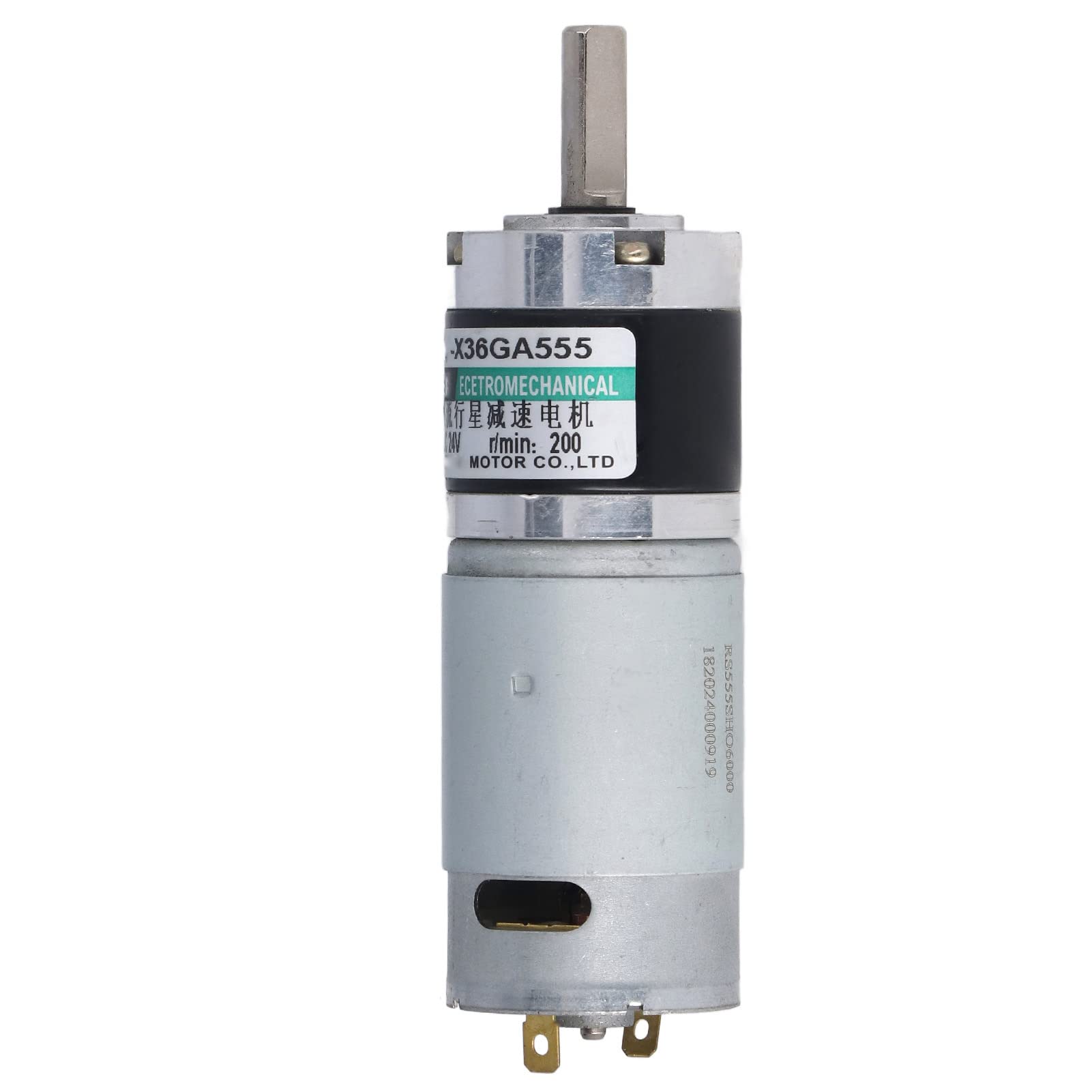 Yctze Planetengetriebemotor, Gleichstrom-Geschwindigkeitsreduzierungsmotor mit 34 Kg CM, Geräuscharm, Kompaktes Design, 15 W, 24 V (200 U/min)