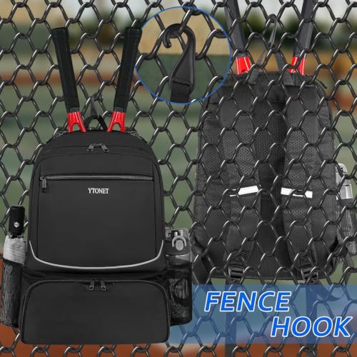 Image of Ytonet Tennis Bag Tennis Backpack for Women Men 2 Rackets | Insulated Pocket and Ventilated Shoe Compartment, Gym Bags with Fence Hook for Pickleball and Badminton Rackets