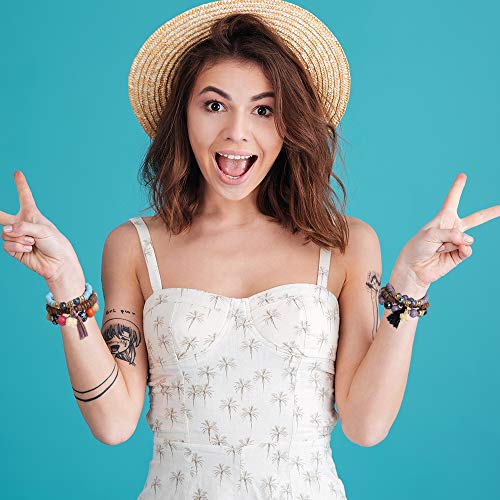 Hicdaw 6 Sets Stackable Bracelets For Women Colorful Bohemian Bracelets Hippie Jewelry Tassel Stretch Bracelet Set Gifts Bracelets For Teen Girls Beaded Bracelet #TOP4