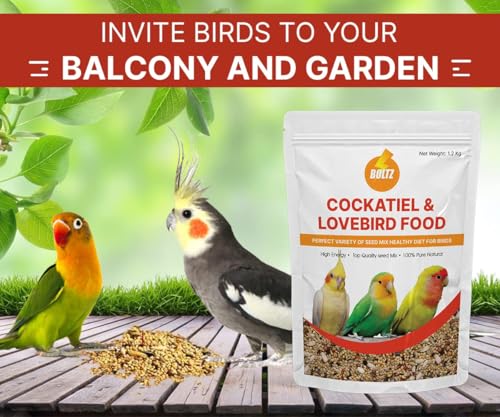 Image of Boltz Bird Food for Cockatiel & Lovebirds Mix Seeds 1.2 Kg * 4, Canary Seed, Sunflower Seed, All Stage Bird Food, Natural and Healthy Premium Seeds, Improve Birds (Mix Seed,4800 Gm)