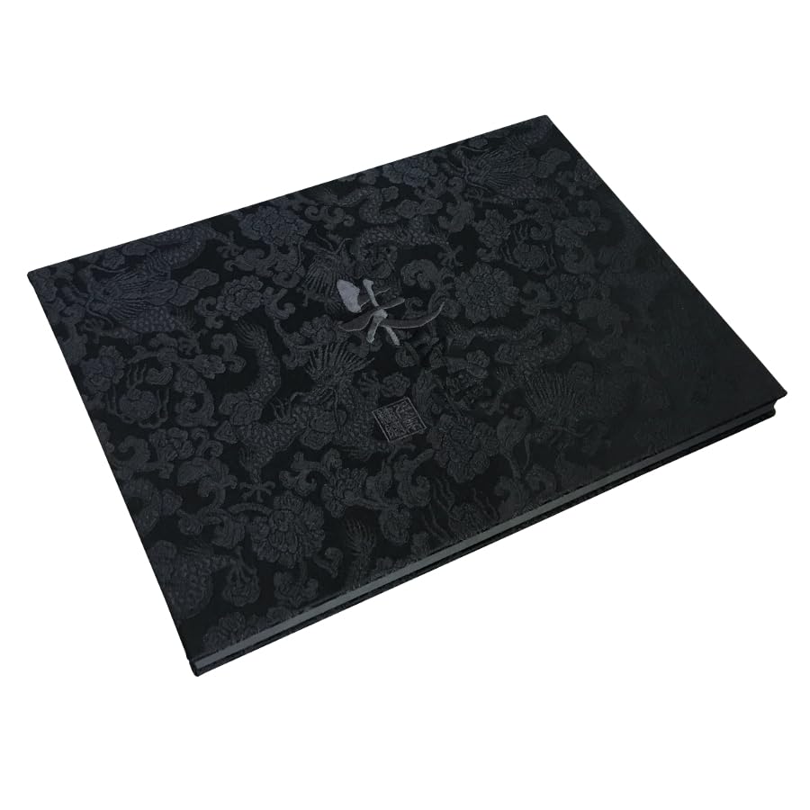 Amazon | 千糸繍院 御朱印帳WL【漆黒龍】西陣織 金襴装丁/刺繍文字