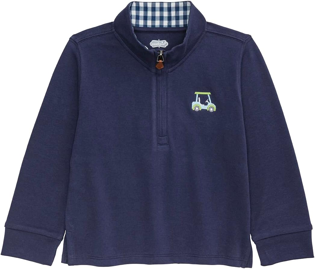 Mud Pie Toddler Boy Blue Golf Quarter Zip Pullover