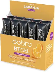 BT Gel, Dobro, Gel de Carboidrato, Sabor Beterraba com Laranja, 10 sachês de 30g