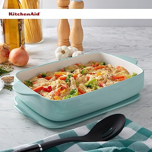 KitchenAid Vitrified Stoneware Rectangular Baker with Lid/Trivet, 4.5 Quart by KitchenAid - Used condition - Image 4