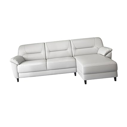 UJEAVETTE L Shaped Sofa Multifunction Soft 3 Seat Couch for Dorm Apartment Living Room Grey Latex