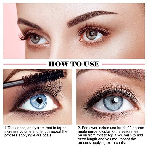 4D Silk Fiber Lash Mascara,Waterproof Mascara, Longer,Thicker,Voluminous Eyelashes,Long-Lasting,Natural Smudge-Proof,Adds Length, Depth And Glamour Effortlessly(Black) #TOP4