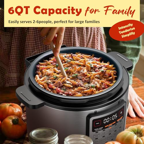 Image of Fullwill 6QT Electric Pressure Cooker, 9-in-1 Multi-Use Programmable Pressure Cooker with Slow Cook, Rice Cook, Steamer, Saute, Yogurt Maker, Food Warmer, 12+ Safety Features & Ceramic Non-Stick Pot