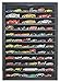 Hot Toy Cars Wheels Matchbox Model Cars Hot Display Case Cabinet Also fit N Scale Model Trains UV Protection 1/64-1/43 Scale HIgh Transparency (Black Finish)