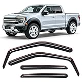Nilight in-Channel Rain Guards for Ford F150 SuperCrew 2015 2016 2017 2018 2019 2020,Window Visors Vent Deflectors, Smoke Tinted, Wind & Rain Protection, Car Wash Safe – 4PCS
