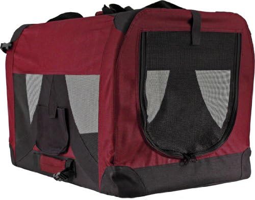 Kayla-ism Red Soft-Sided Medium Folding Pet Travel Carrier Crate
