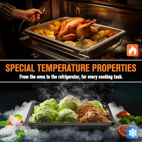 IVONNEY Hotel Pan Steam Table Pans Full Size 2.5 Inch Deep Stainless Steel Pan, Commercial Food Pans for Restaurant, Catering Supplies - Chafing Pans, Catering Pans, Buffet Pans (6 Pack, 1/1 Size) - Thumbnail 5