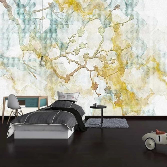 Papier peint de chambre fleurs retro chinois salon deco murale tv 3d panoramique