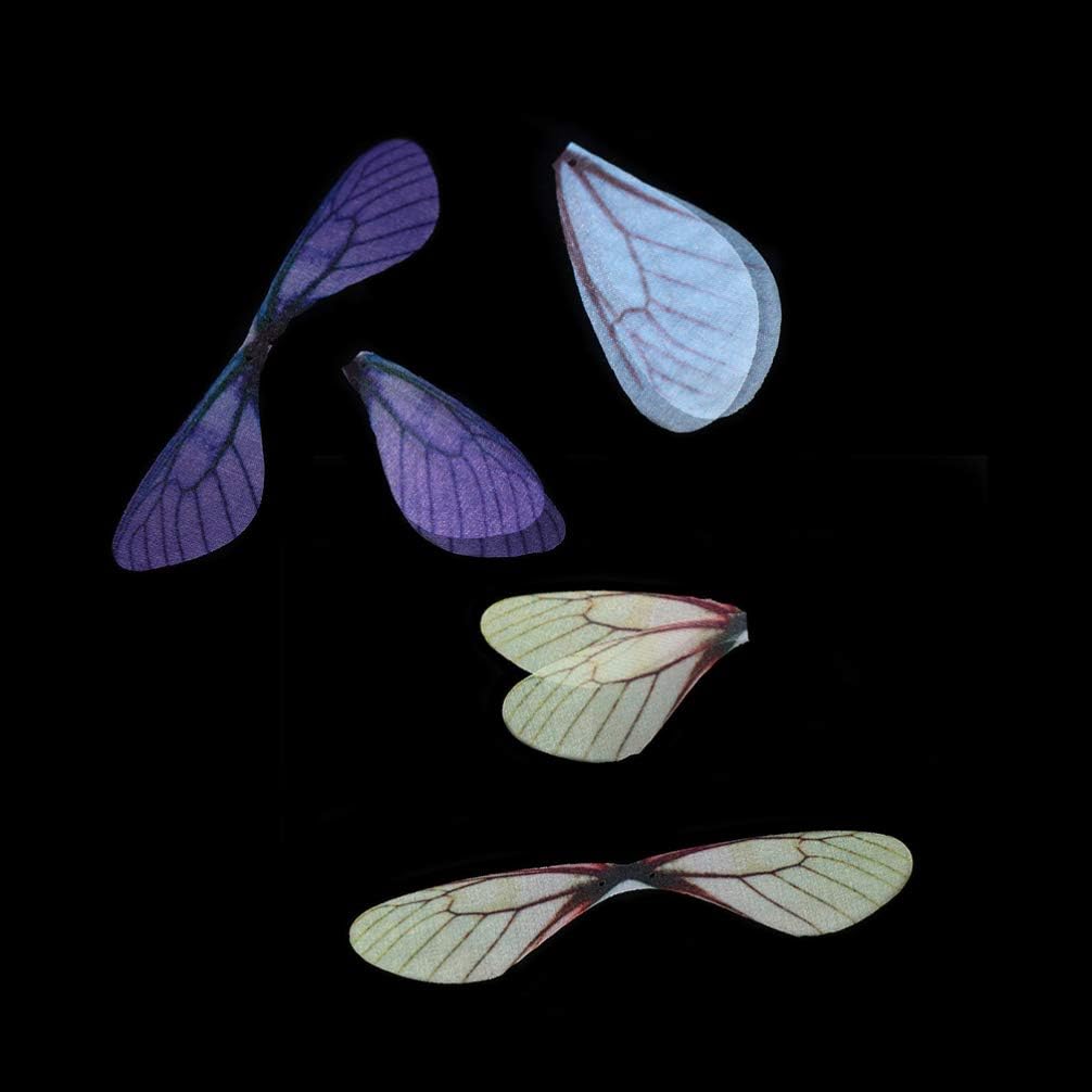NUOBESTY 50pcs Butterfly Wing Charms Handmade Dragonfly Wing Pendants for DIY Jewelry Earring Crafts Making Wedding Decor (Random Color) - Image 5