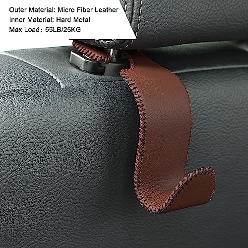 Image of 4-Pack Car Headrest Hooks Holds 55lbs Seat Storage Organizer for Bags