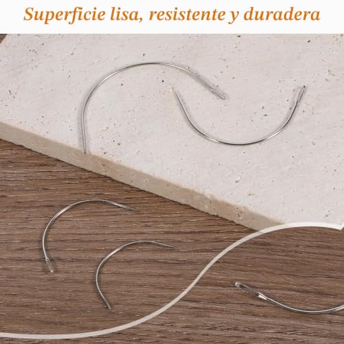 Miniatura 3 de Jiyin Aguja De Coser Curva En Forma De C, Agujas De Cose Agujas De Cuero Aguja De Talabartero De Cuero Peluca C Curva Para Agujas De Coser Cuero Coser Telas Gruesas