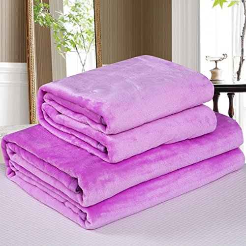 Couverture polaire de qualité supérieure double corail pourpre 200x230cm