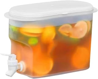Hervidor frío con Grifo para refrigerador - Dispensador de Bebidas de Gran Capacidad de 2,8 l | Jarra de Agua para, té, Limonada, infusión de Frutas, Cocina, hogar, al Aire Libre