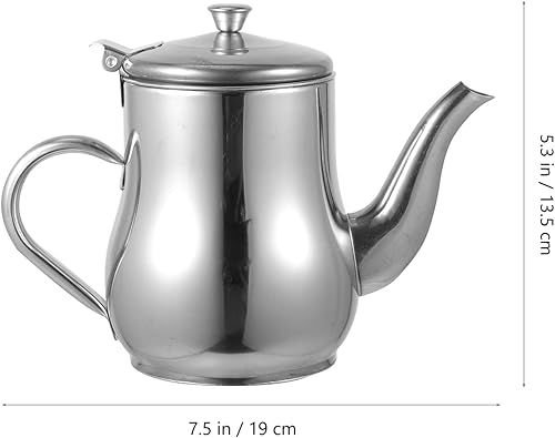 Miniatura 3 de DOITOOL Dispensador de aceite de oliva de acero inoxidable con colador, recipiente de aceite de cocina, recipiente de grasa de tocino con colador