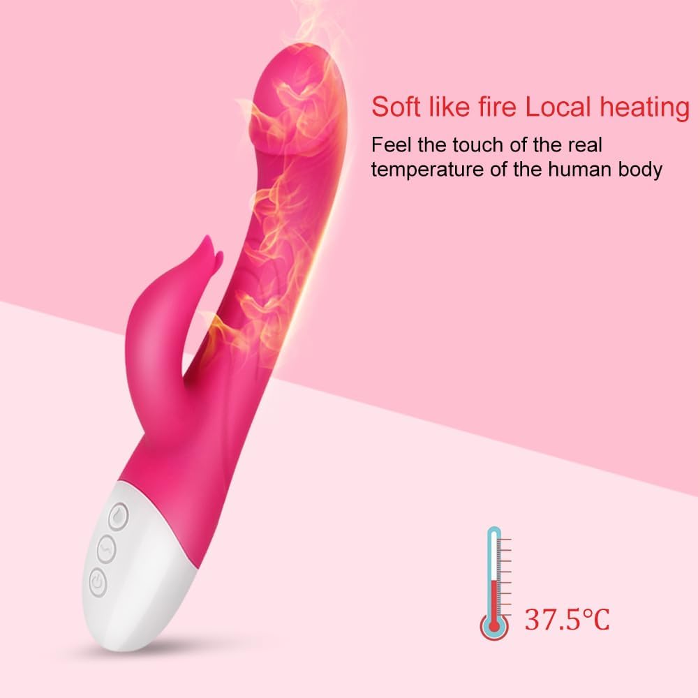 LEVETT G Spot Rabbit Vibrator Sex Toy, Heatable Dildo Vibrator for Clitoral Stimulator Vaginal Massager Anal Toy with 16 Powerful Vibration Modes Waterproof Adult Sex Toy for Women or Couples