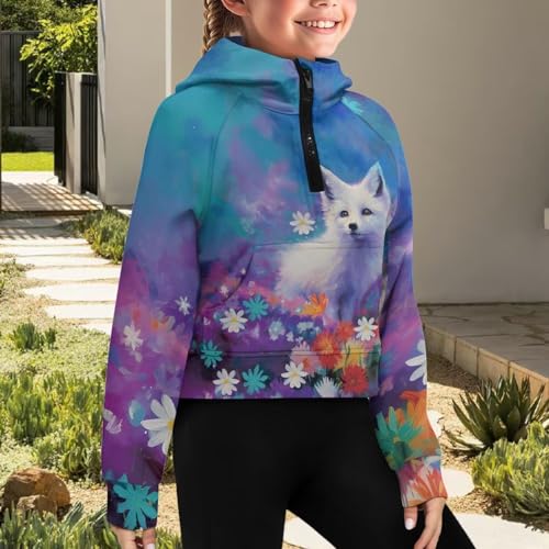 Hoodies for Teen Girls Graphic Sweatshirts for Kids Zip Up Pullover Cute Clothes Falll Jackets with Pockets 5-144