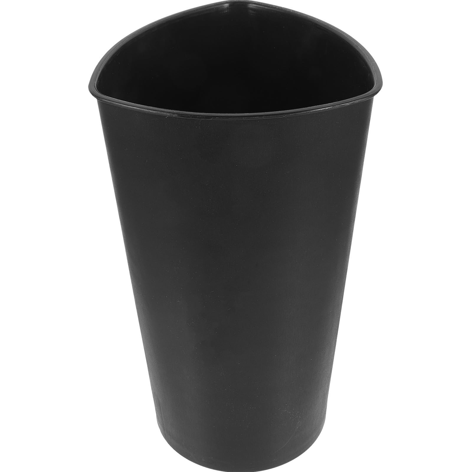 Cubo negro de plástico para flores en oficinas y floristerías modernas