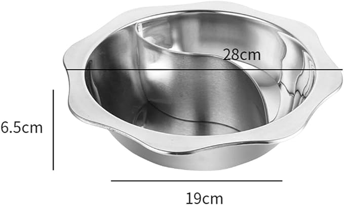 Olla Divisible para Fondue y Sopa Doble Sabor 28cm Acero Inoxidable miniatura 3