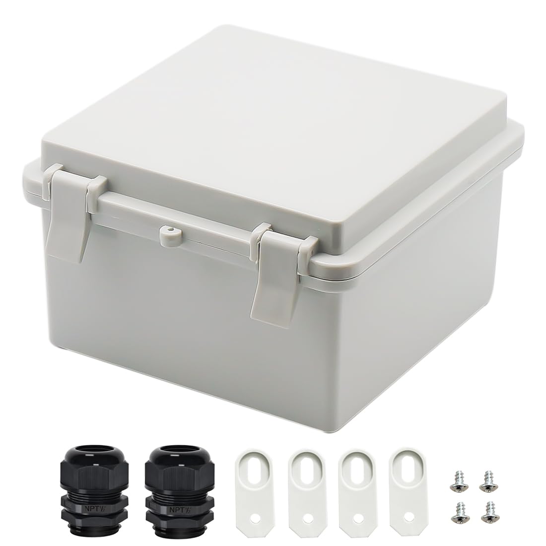 Zulkit IP65 Waterproof ABS Plastic Electrical Box - Hinged Shell, 2 Cable Glands, 5.9 x 3.9 x 2.8 inch — Amazon image 7