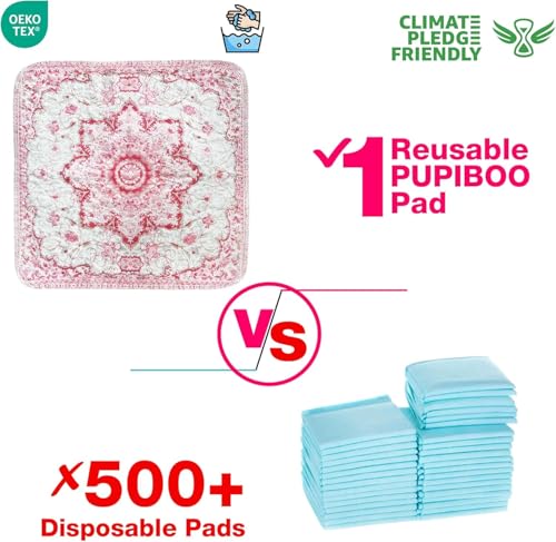 Image of PUPIBOO Washable Pee Pads for Dogs and Cats - Super Absorbent Reusable Puppy Training Pads - 100% Waterproof, Leak-Proof & Non-Slip Whelping Pads for Pet Housebreaking