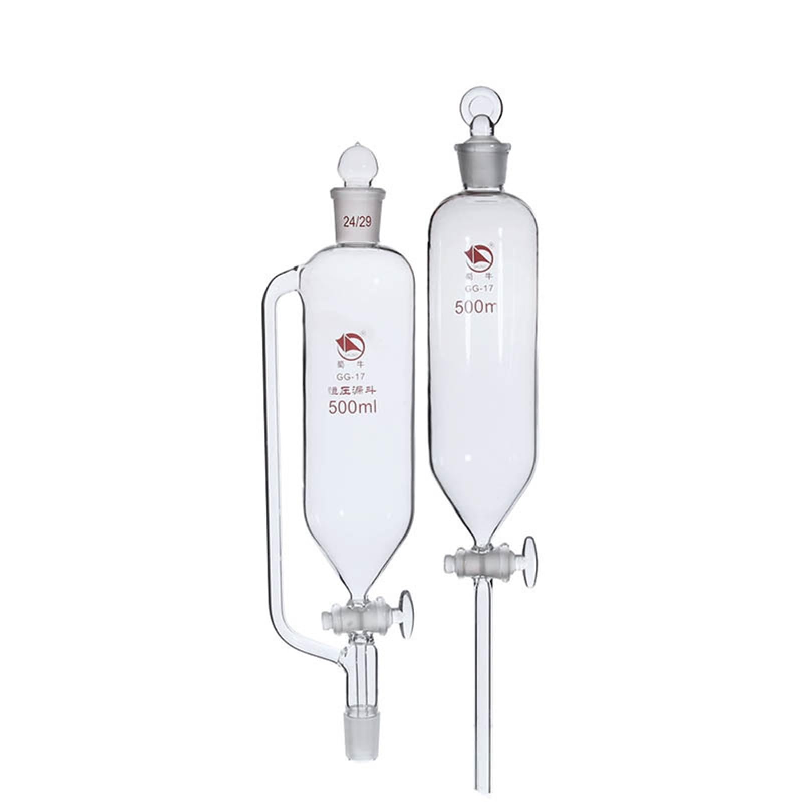 1 unids/lote embudo separatorio cilíndrico, embudo separatorio cilíndrico graduado, embudo separador de presión constante | Type-2 500ml