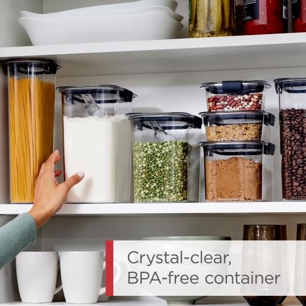 Image of Rubbermaid Brilliance Pantry, Clear and Airtight Food and Pantry Storage Containers two sets of 7 pieces (14 piece set total)