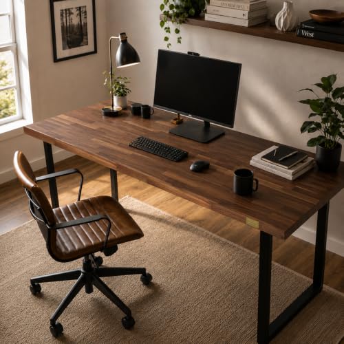 Image of CONSDAN Butcher Block Counter Top, Walnut Solid Hardwood Countertop, Wood Slabs for Kitchen, Reversible, Both Side Polished, Prefinished with Food-safe Oil, 1.5 inch Thickness, 72 inchx25 inch