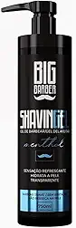 Gel de Barbear Big Barber 750ml Menthol - Profissional, Transparente para Desenho Preciso e Refrescância Intensa