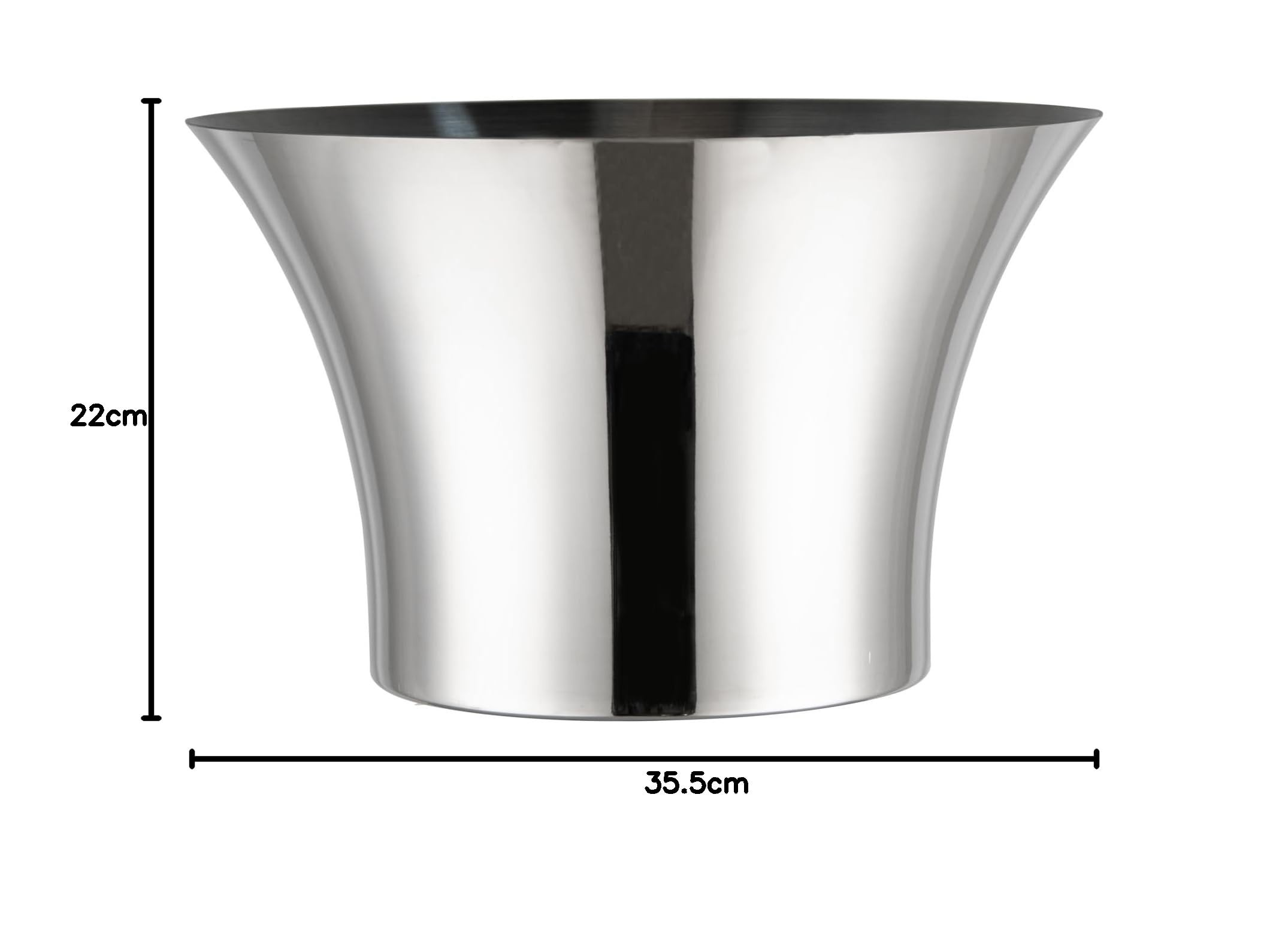 Sektkühler XXL 13 Liter Silber Edelstahl 35,5 x 22 cm | Flaschenkühler Weinkühler Champagnerkühler Eiswürfelbehälter Eiseimer Champagnerschale Barzubehör Geschenk für Frauen
