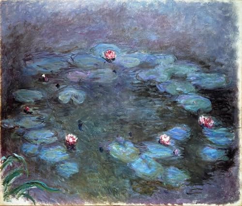 Tableaux Peinture sur Toile Nymphéas de Claude Monet Impression Décoration de Chambre 60x90cm