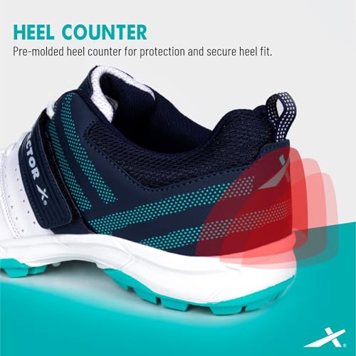 Image of Vector X Drive 2.0 Cricket Shoes Synthetic Leather Upper /PVC Sole Studs Velcro & Lace up|Lightweight & Durable Footwear for Adult, Men & Boys|Ideal for Turf, Ground & Hard Surfaces