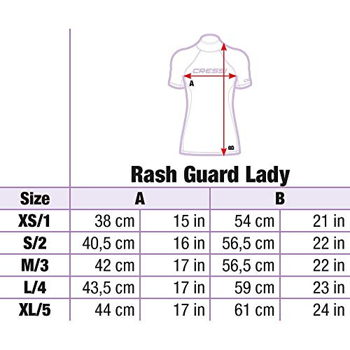 Cressi Rash Guard, Maglia Protettiva a Maniche Corte, in Speciale Tessuto Elastico, Protezione Solare UV/UPF 50+ Donna, Rosa, XL