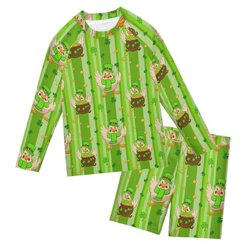 St Patrick Day Turkey Toddler and Baby Boys' 2-Piece Swimsuit Trunk, Long Sleeve Rashguard Bathing Suit B0404508