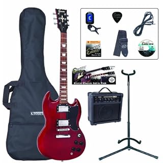 Encore E69CR Pack de Guitare électrique Cherry red - Les Beatles, Paul McCartney, John Lennon, RIngo Starr, George Harrison Encore E69CR Pack de Guitare électrique Cherry red – Image 2