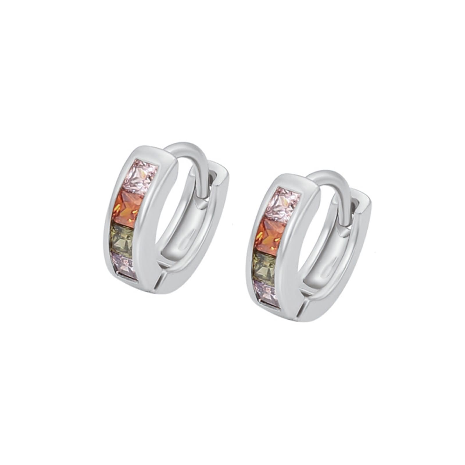 Huggie - Pendientes para mujer con piedras preciosas