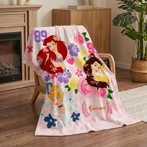 Northwest Disney Princesses Plush Throw Blanket 46 x 60 Silk Touch Soft Fleece Blanket for Kids & Adults Officially Licensed