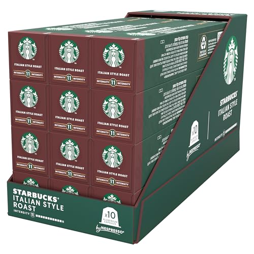 STARBUCKS Italian Roast by NESPRESSO coffee capsules 10s x 12packs 10 Count (Pack of 12)